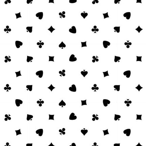 Scarlet Story Mini Card Suits White Color Pop Studios Blank Quilting Cotton Fabric