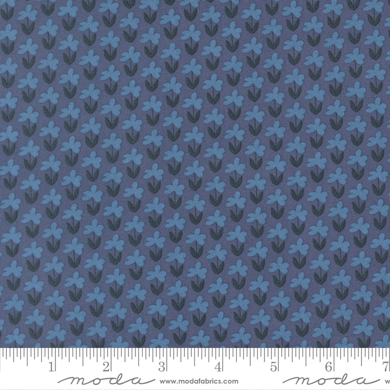 Scenery Meadow Denim Blue Elizabeth Hartman Moda Cotton Fabric MD-51271-15