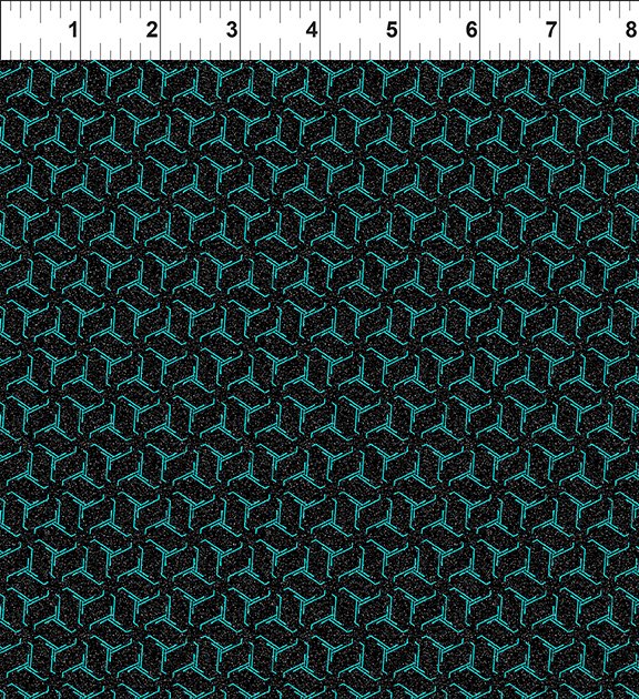 Sci Fi Circuits Teal Jason Yenter The Beginning Cotton fabric
