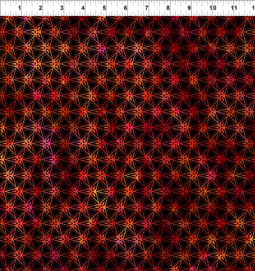 Sci Fi Stellar Red Jason Yenter In The Beginning Cotton fabric