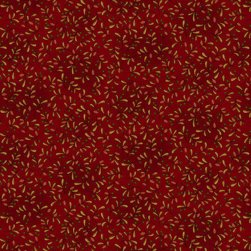 Scrap Basket Favorites Buds and Berries Cranberry Red Kim Diehl Henry Glass Cotton Fabric