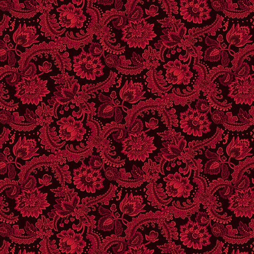 Scrap Basket Favorites Fancy Foulard Cranberry Red Kim Diehl Henry Glass Cotton Fabric