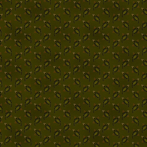 Scrap Basket Favorites Feathered Leaves Green Kim Diehl Henry Glass Cotton Fabric