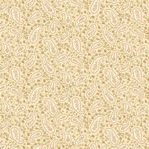 Scrap Basket Favorites Heritage Paisley Wheat Cream Kim Diehl Henry Glass Cotton Fabric HG-1532-40