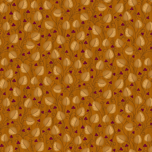 Scrap Basket Favorites Meandering Leaves Orange Kim Diehl Henry Glass Cotton Fabric