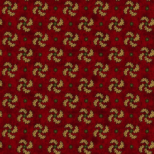 Scrap Basket Favorites Swirled Feathers Cranberry Red Kim Diehl Henry Glass Cotton Fabric