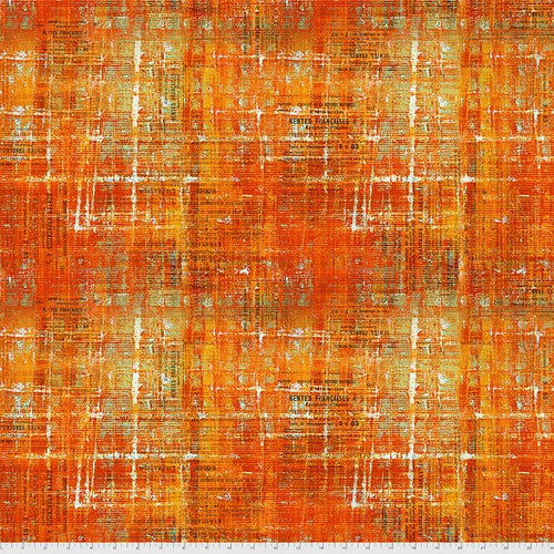 Abandoned Scraped Layers Sienna Tim Holtz Eclectic Elements Free Spirit Cotton Fabric  FS-PWTH144.SIENNA