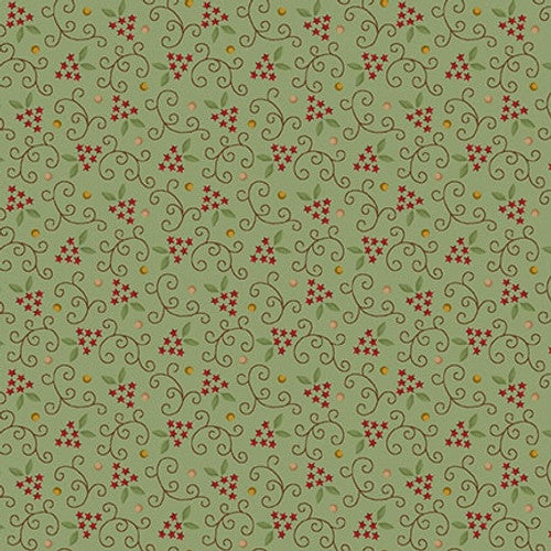 Scraps of Kindness Starry Vines Agua Kim Diehl Henry Glass Cotton Fabric HG-674-11