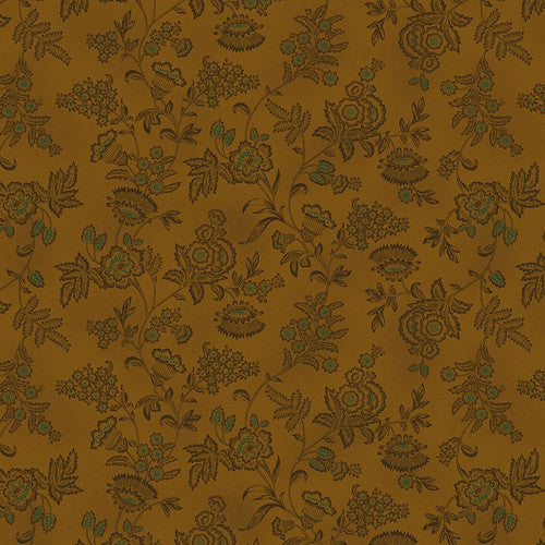 Scraps of Kindness Vintage Wallpaper Chestnut Kim Diehl Henry Glass Cotton Fabric