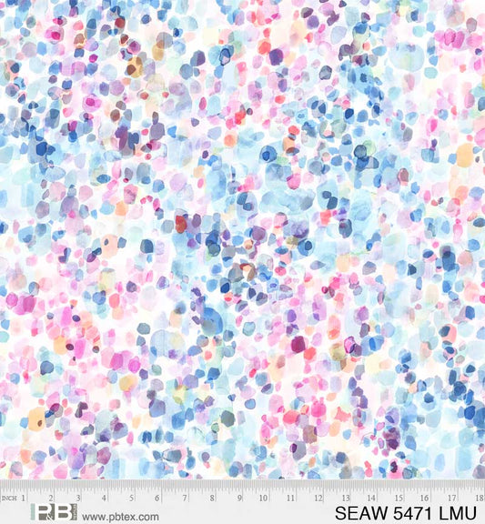 Sea Glass 108" Wideback Layered Sea Glass Light Multi P&B Textiles Cotton Fabric PB-SEAW-5471-LMU