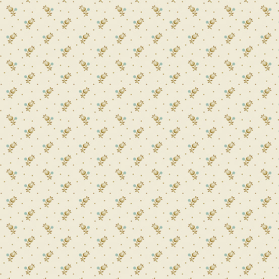 Seabreeze Forget Me Not Biscuit Cream Laundry Basket Quilts Andover Cotton fabric