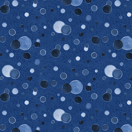 Seaside Serenity Water Bubbles Navy AJ's Watercolor Studio Blank Quilting Cotton Fabric