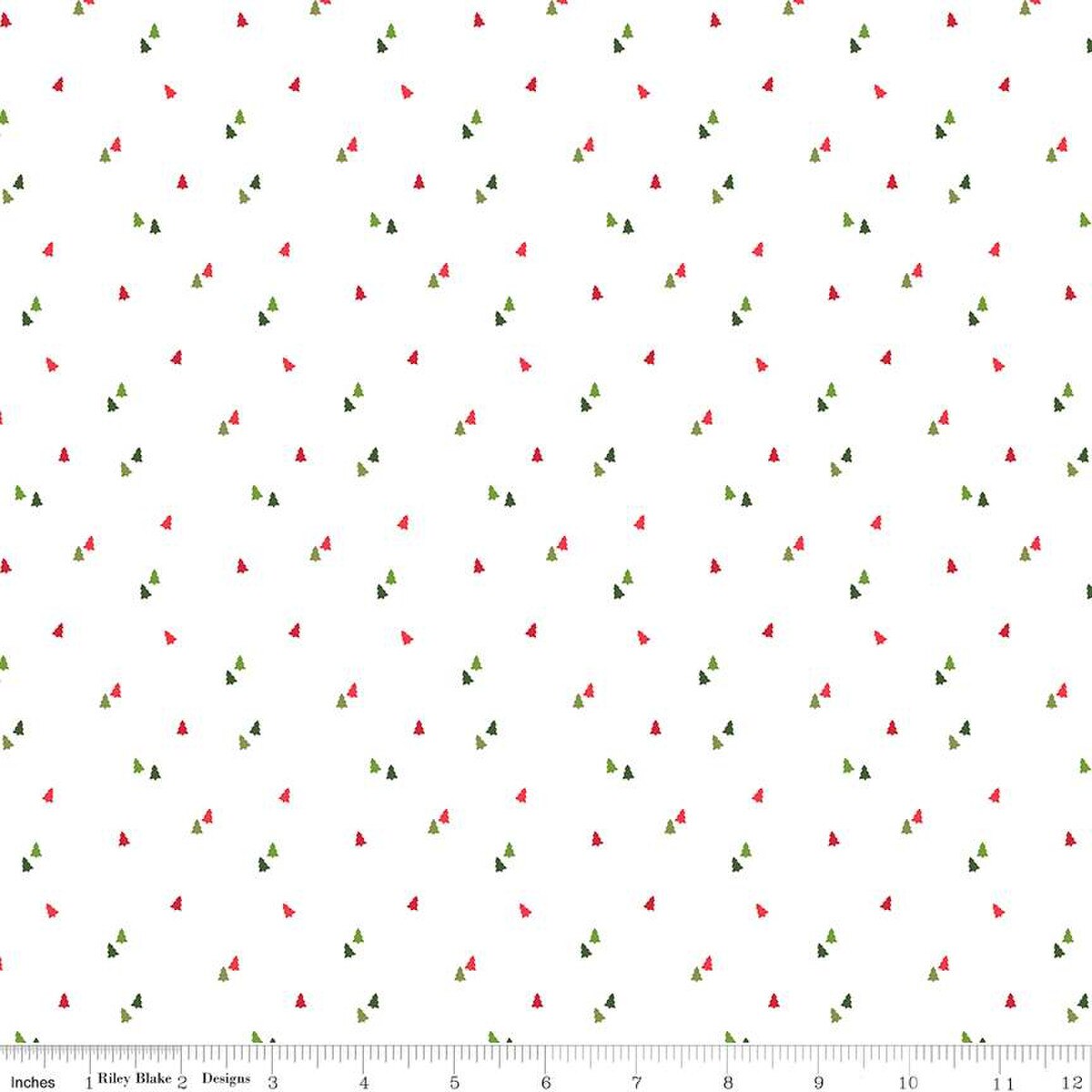 Seasonal Basics Trees White Christopher Thompson Riley Blake Designs Cotton Fabric RB-C654-WHITE