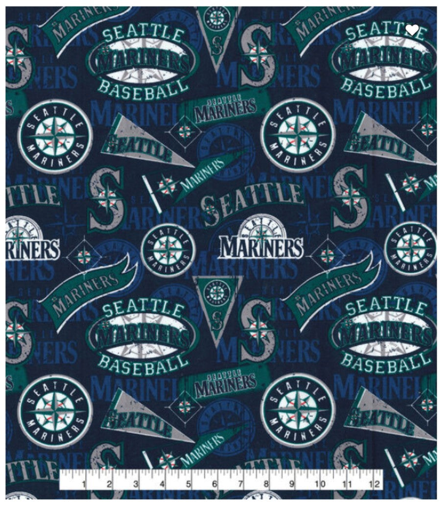 Seattle Mariners MLB Baseball Vintage Fabric Traditions Cotton Fabric | US Fabric Shop