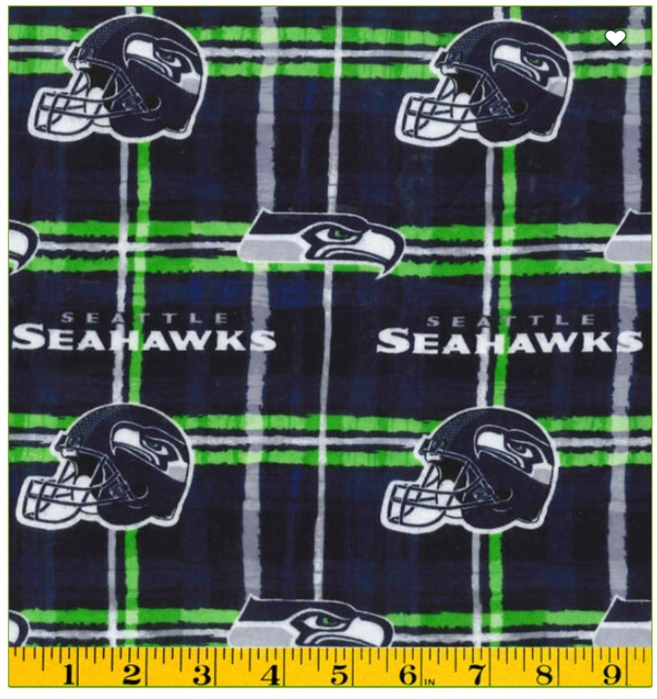Seattle Seahawks NFL Football Plaid Fabric Traditions Flannel Fabric NFL-L6723D