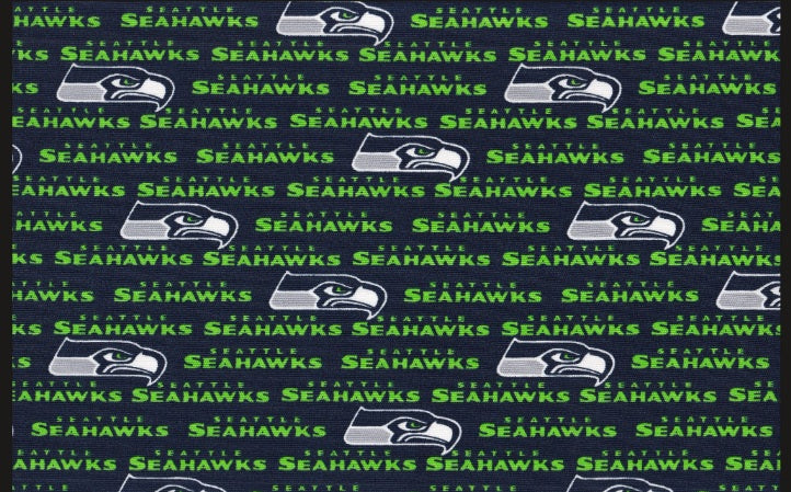 Seattle Seahawks CANVAS NFL Football Mini Logo Fabric Traditions Cotton Canvas Fabric NFL-70555-CH