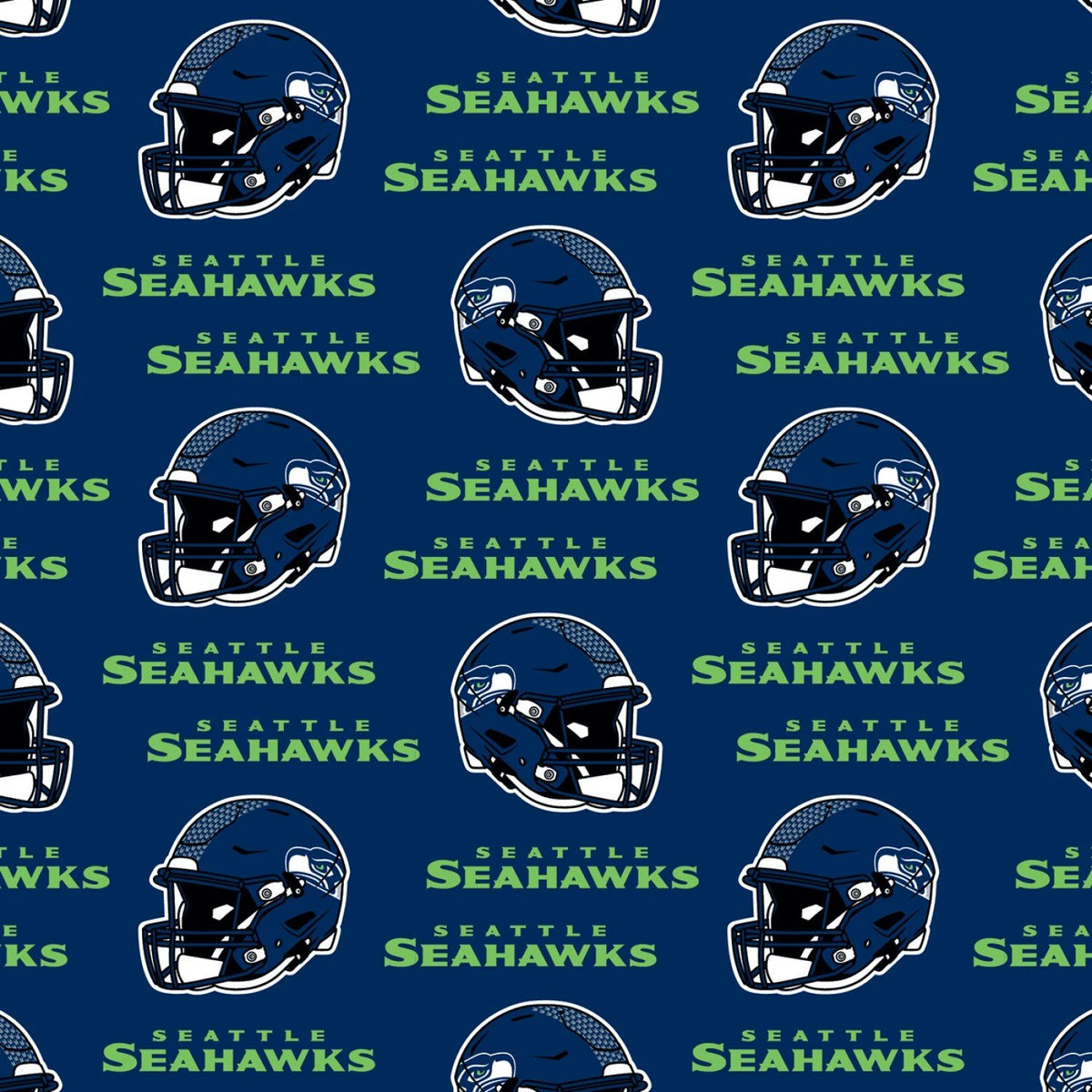 Seattle Seahawks NFL Football Logo Navy Blue 43-44 inches wide Fabric Traditions Cotton Fabric NFL-70649 DN
