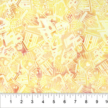 Secret Garden Birdhouse Toss Peach Pat Syta & Mimi Hollenbaugh Northcott Cotton Fabric NC-83293-52