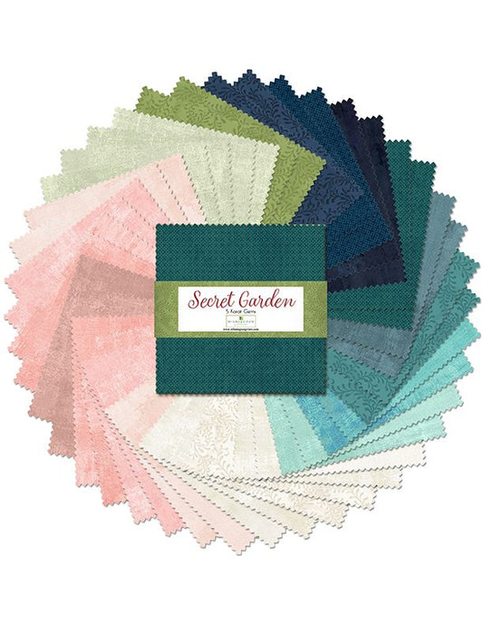 Secret Garden 5" Squares Karat Gems Wilmington Prints Cotton Fabric