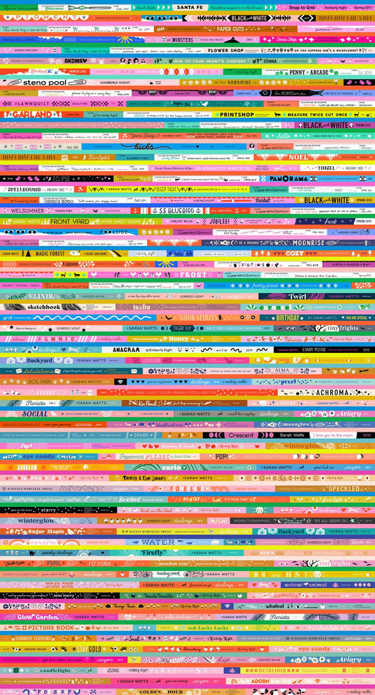 Selvedge Magic Text and Words Multi Ruby Star Society Moda Cotton Fabric MD-RS5179-11