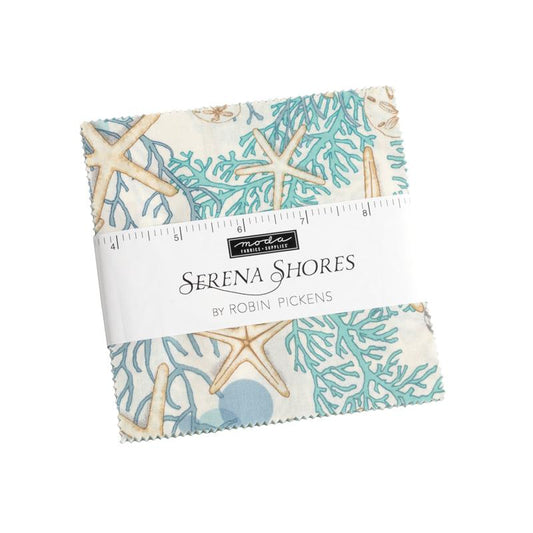 Serena Shores 5" Squares Charm Packs Robin Pickens Moda Cotton Fabric MD-48770PP