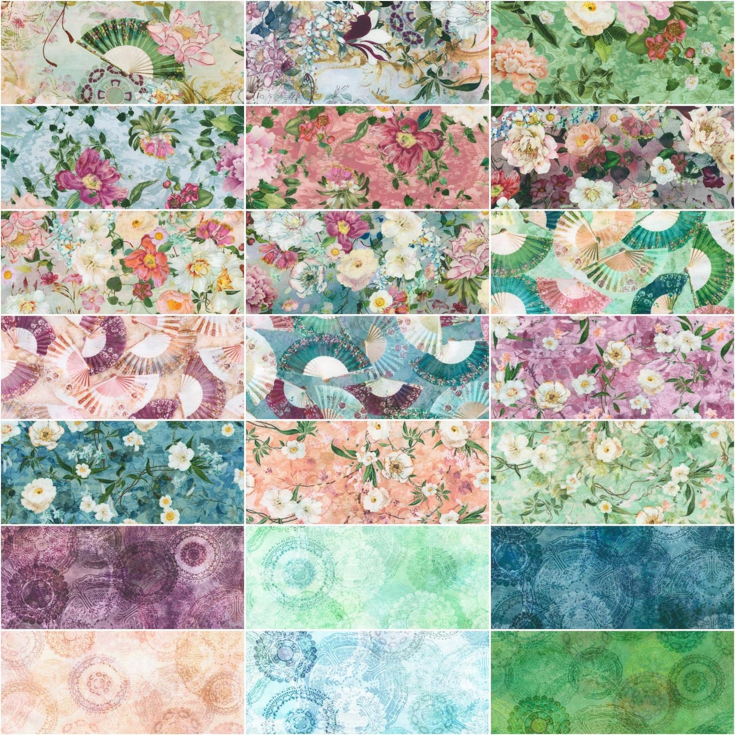 Serene Dream 10'' Squares 42pcs designed by Robert Kaufman 100% Cotton Quilting Fabric RK-TEN-1412-42
