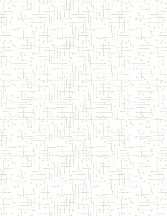 Sew Happy Quilting Circles White White Wilmington Prints Cotton Fabric