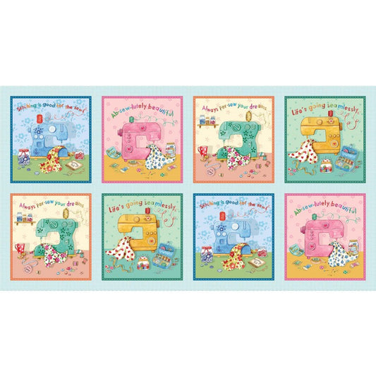 Sew Pretty Absewlutely Beautiful Panel 24" Louise Nisbet Michael Miller Cotton Fabric MM-DDC12158-MULT-D