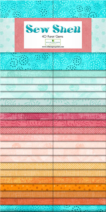 Sew Shell 2.5" Strips Roll Karat Gems 40pcs Wilmington Prints Cotton Fabric WP-842-178-842