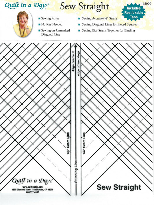 Sew Straight Acrylic Ruler 5-1/2" x 5-1/2" Quilt In A Day 3000QD