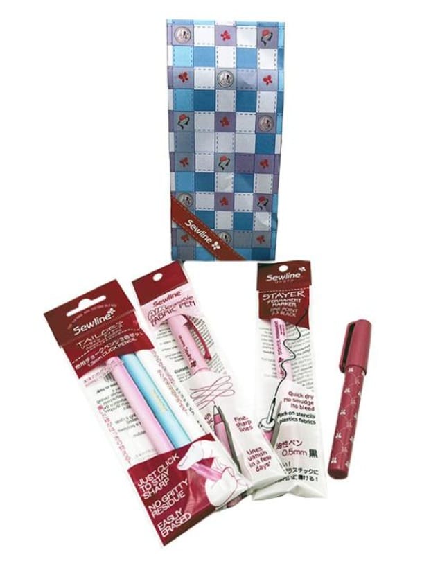Sewer Costume Kit II 3 Pencils Fabric Glue Pen Air Erasable Pen Stayer Permanent Marker designed by Sewline SEW-FAB50081 | US Fabric Shop