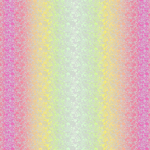 Shade Garden Floral Ombre Pastel Begonias Pink Yellow Chelsea DesignWorks Studio E Cotton Fabric SE-6939-96