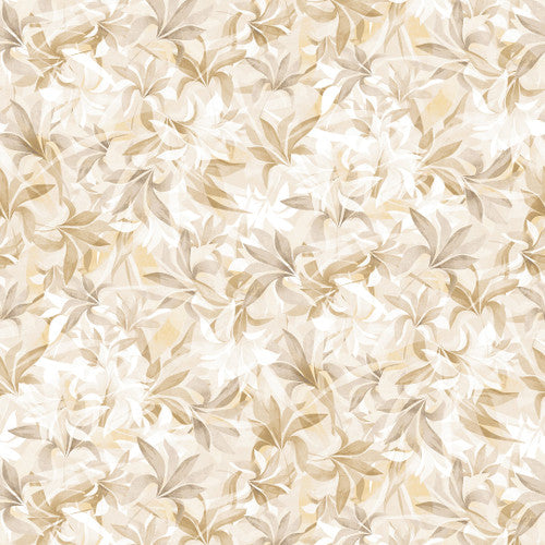 Shadow Leaves Texture 108" Wide Back Natural Cream Color Principle Henry Glass Cotton Fabric