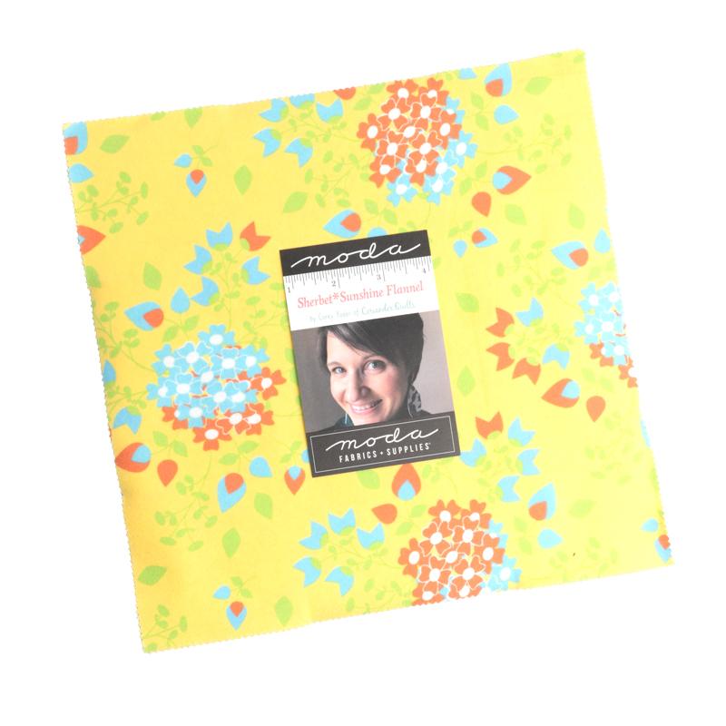 Sherbet Sunshine Flannel 10" Squares Layer Cake 42pcs Corey Yoder Moda Cotton Flannel Fabric MD-29220LCF