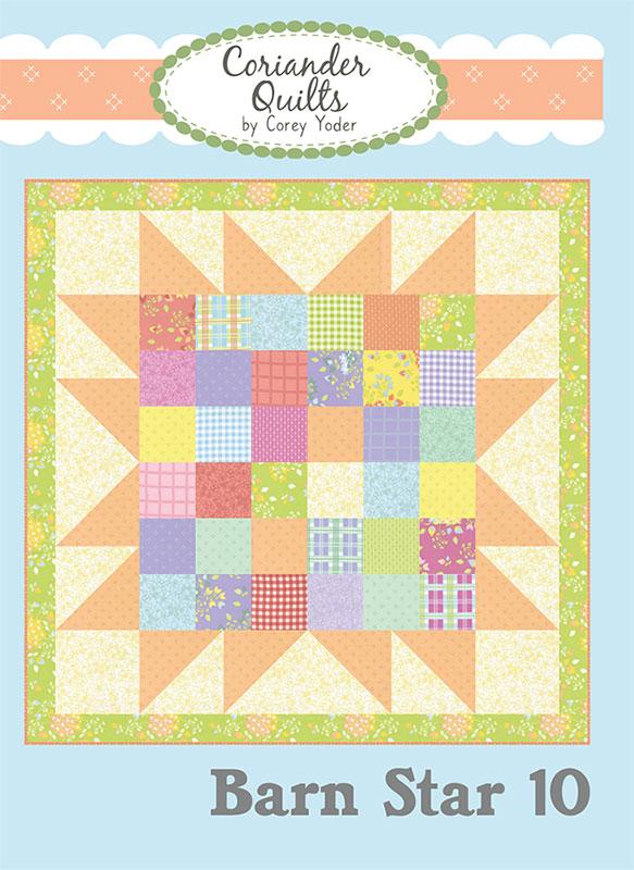 Sherbet Sunshine Flannel Barn Star Quilt Pattern 40"x40" Coriander Quilts CQ-228