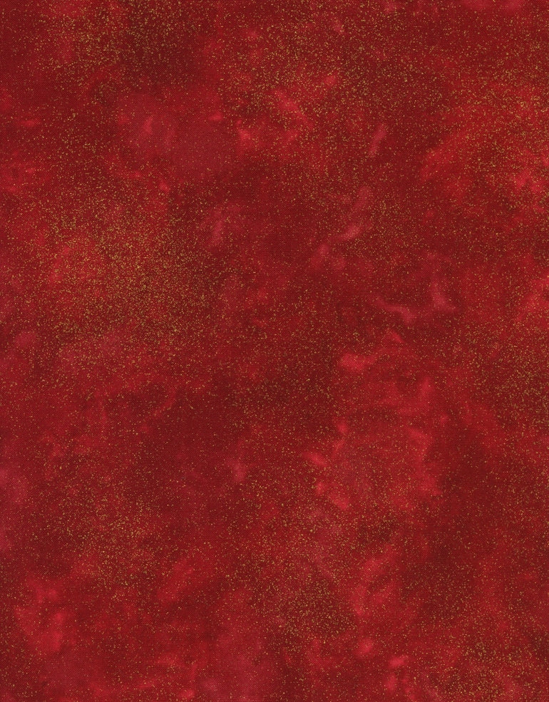 Shimmer Red Gold Metallic Blender Chong-A-Hwang Timeless Treasures Cotton Fabric TT-Shimmer-Red