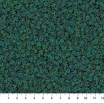 Shimmer Basics Metallic Multi Dot Peacock Teal Deborah Edwards Northcott Cotton Fabric NC-27895M-78 | US Fabric Shop