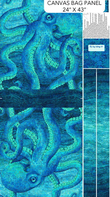 Shimmer Enigma Canvas Bag Panel 24" Dark Blue Multi Deborah Edwards Northcott Fabrics Cotton Fabric NC-C28188M-48