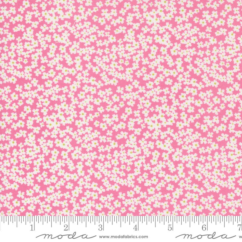 Shine Bloom Small Floral Lollipop Pink Sweetwater Moda Cotton Fabric