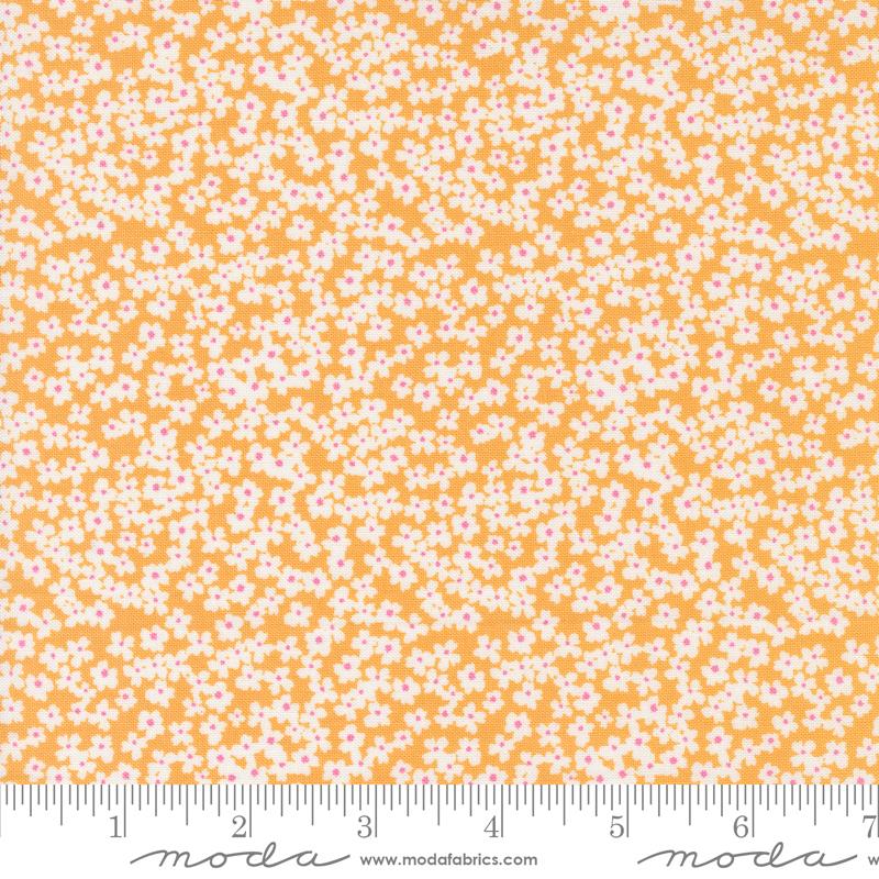 Shine Bloom Small Floral Orangesicle Sweetwater Moda Cotton Fabric