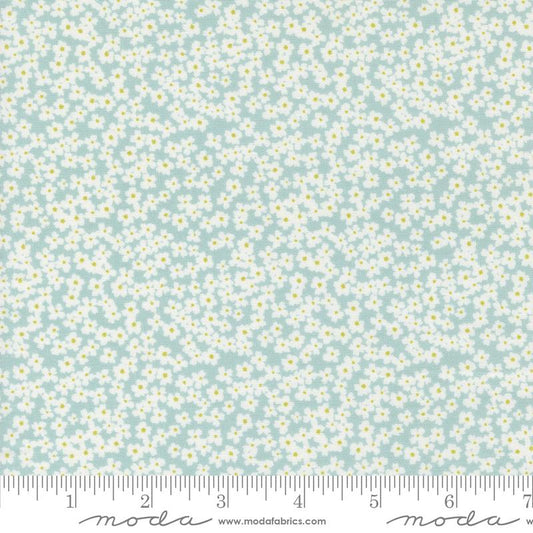 Shine Bloom Small Floral Sky Aqua Blue Sweetwater Moda Cotton Fabric