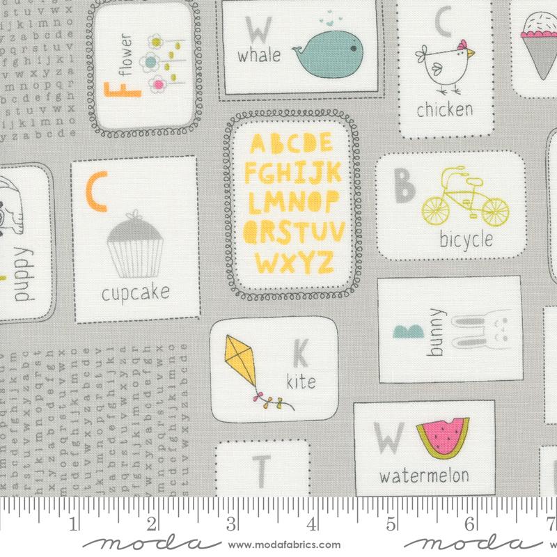 Shine Flashcards Stormy Grey Sweetwater Moda Cotton Fabric