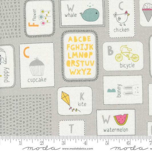 Shine Flashcards Stormy Grey Sweetwater Moda Cotton Fabric