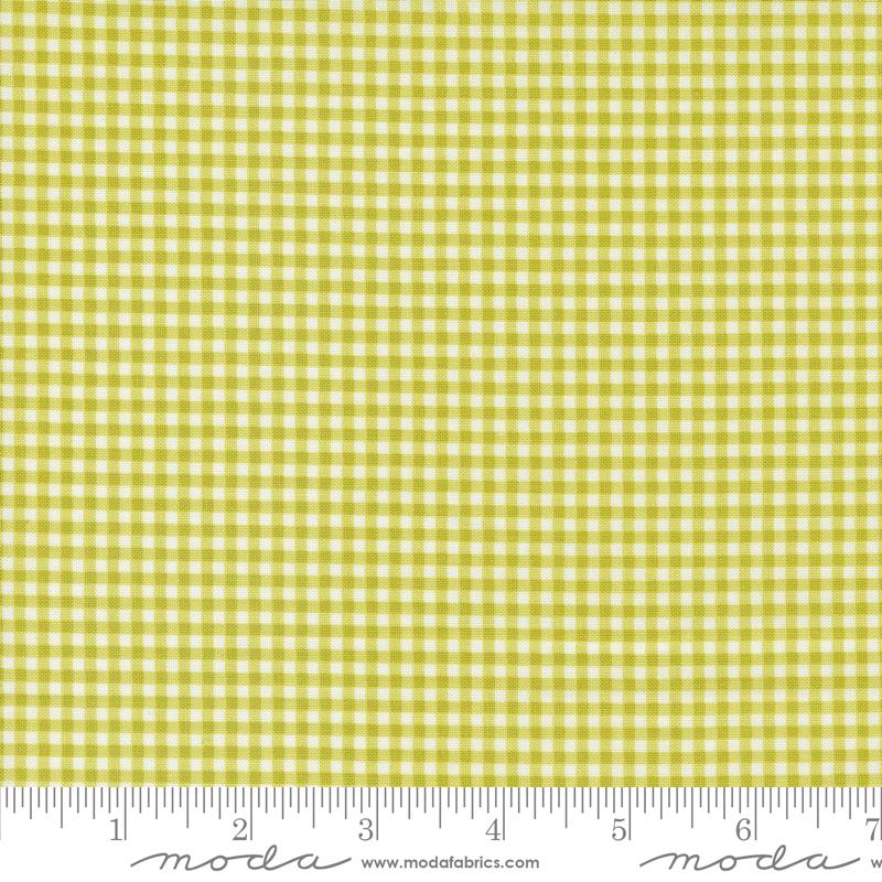 Shine Gingham Checks Plaid Grass Light Green Sweetwater Moda Cotton Fabric