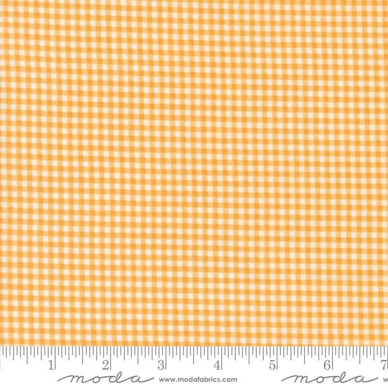 Shine Gingham Checks Plaid Grass Orangesicle Sweetwater Moda Cotton Fabric