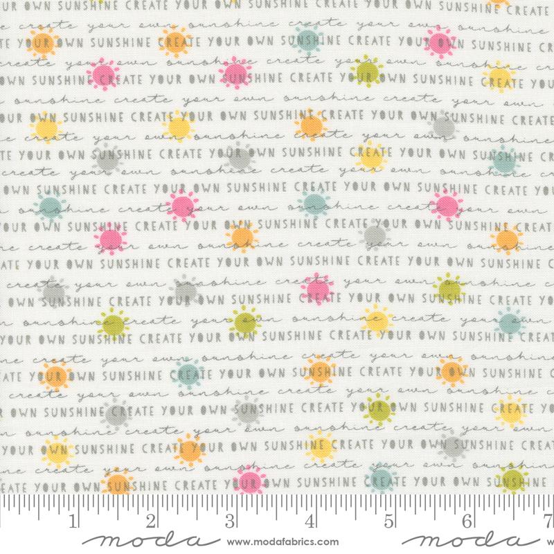 Shine Sunshine Text Words Cloud Multi Sweetwater Moda Cotton Fabric