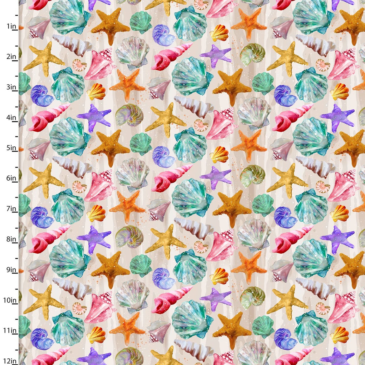Shining Sea Tonal Seashells the Seashore Sand Connie Haley 3 Wishes Fabrics Cotton Fabric