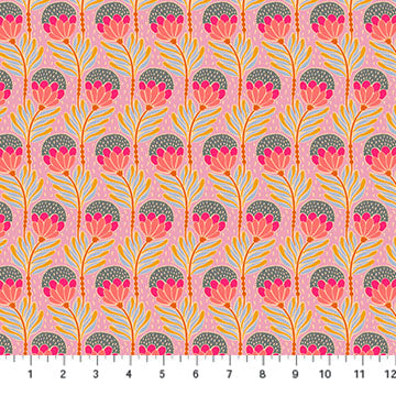 Shooting Star Bouncy Blooms Lavender Purple Anna Maria Parry Northcott Cotton Fabric NC-AMT117-83V