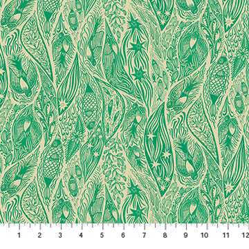 Shooting Star Current Sea Green Anna Maria Parry Northcott Cotton Fabric NC-AMT118-75C