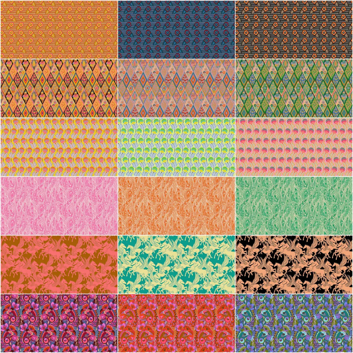 Shooting Star Fat Quarter Bundle 18''x21'' 18pcs Anna Maria Parry Northcott Cotton Fabric NC-FQSHOOT18-10